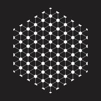 The abstract hexagonal pattern on black background. vector