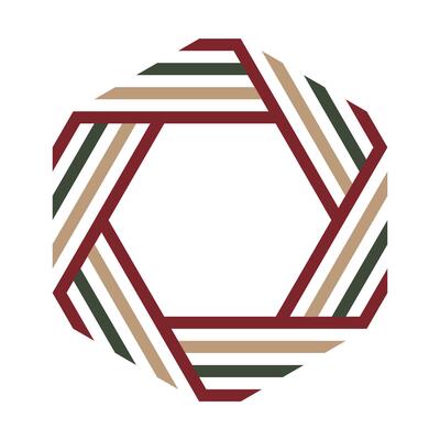 The abstract color hexagonal pattern on white background.