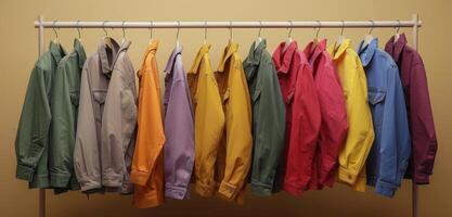 Rack of Shirts Hanging on a Clothes Rack photo