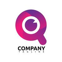 Q company logo template in gradient color vector