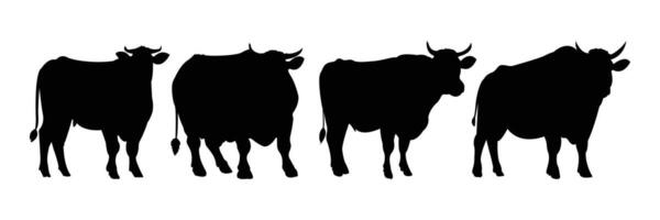 silhouette cow animal vector