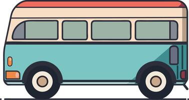 flat bus cartoon vector