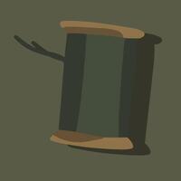 Illustration of spool with threads. Green threads. vector