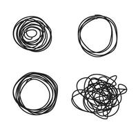 Grungy round scribble circle . vector