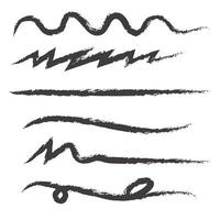 Brush hand drawn line set collection. vector