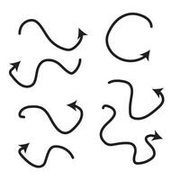 Collection hand drawn arrows. Set simple arrows isolated on white background. vector