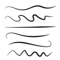 set of hand drawn line brush. vector