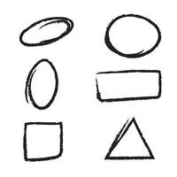 Doodle lines square, circles, rectangle .hand drawn design elements isolated on white background. illustration. vector