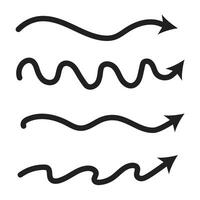 set of drawn arrows. Isolated on white background. vector