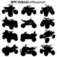 ATV Vehicle silhouette illustration set vector