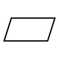Simple parallelogram shape icon vector