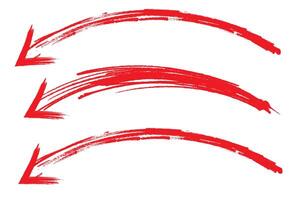 Hand drawn curved arc arrow shape grunge brushes illustration. Grunge arrow. vector