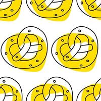 Seamless pattern with mini pretzels on an isolated background. vector