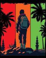 Hiking t-shirt design vector