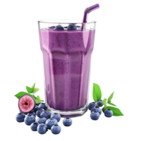 myrtille smoothie avec Frais myrtilles et une paille sur une transparent Contexte png