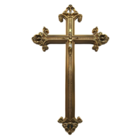 ein Kreuz mit aufwendig Einzelheiten auf ein transparent Hintergrund png