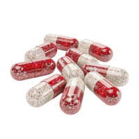 Red and white pills on a transparent background png