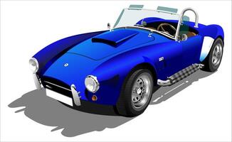 Old blue car for background vector