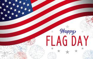 Happy Flag Day greeting card design. US holiday creative banner. Festive idea vector