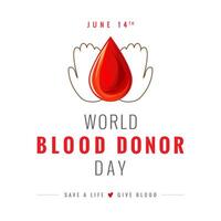 World Blood Donor Day advertising banner template. Social media poster concept. 3D drop of blood. Medical logo design. Isolated elements. Web icon. Promotional billboard creative idea for June 14th. vector