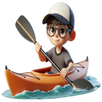 aigenerated boy in a boat with glasses png