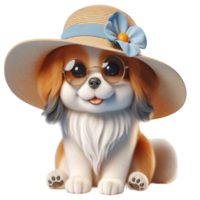 aigenerated dog wearing a hat and sitting png