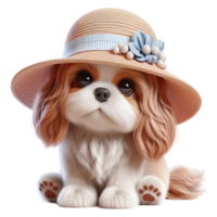 aigenerated dog wearing a hat and sitting png