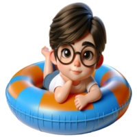 aigenerado chico tendido en un inflable png