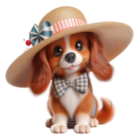 aigenerated dog wearing a hat and sitting png
