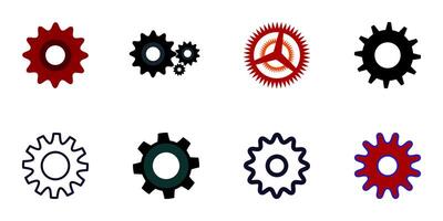 a set of setting icons with gear illustrations. vector