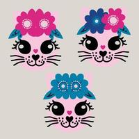 Illustration of Cute Cartoon Cat Characters vector