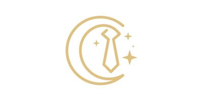 logo design dream success, tie, moon, dream, sleep. logo design icon, , symbol, creative, idea. vector