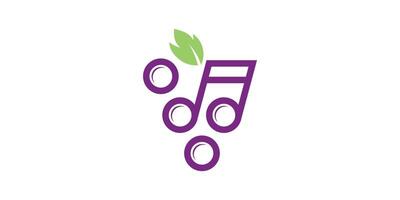 wine logo design and music notes, songs, fruit, wine, vine. logo design icon, , symbol, creative, idea. vector