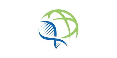 logo design global genetic, DNA, globe, earth, science, lab, experiment, discovery. logo design icon, , symbol, creative, idea. vector