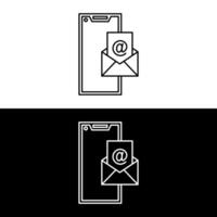 Emails icon. Thin linear emails outline icon isolated on white background from communication collection. Line sign, symbol for web and mobile vector