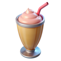 la glace crème sundae avec paille png