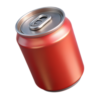 Célibataire rouge aluminium Cola pouvez 3d icône sur transparent Contexte png