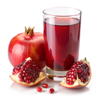 Glass of Pomegranate and Two Pomegranates png