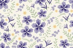 Floral pattern seamless vintage embroidery texture boho design style. vector