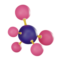 utforska molekyl vetenskap av molekyl för forskning och utbildning. 3d framställa png