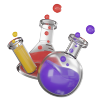 Vibrant Science Beaker and Flask in Research Setting. png