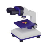 Microscope for Science, Laboratory, and Education Projects. 3D render png