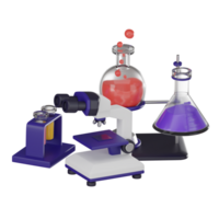 biokemisk med forskning och laboratorium verktyg. 3d framställa png