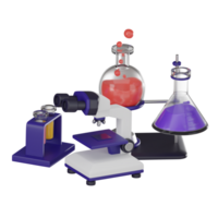 biochimique avec recherche et laboratoire outils. 3d rendre png