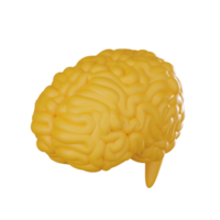 Unveiling Brilliance of Brain Icon, Symbolizing Intelligence and Creativity. 3D Render png