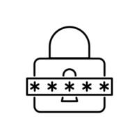 icon lock protection design outline style vector