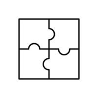 puzzle piece icon design outline style vector