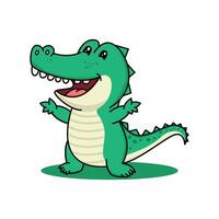 cartoon crocodile with a smile design template vector