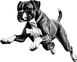 Adorable Boxer dog poses for a portrait. AI-Generated. png