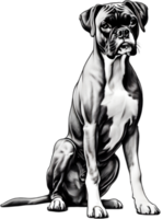 adorável boxer cachorro poses para uma retrato. gerado por ai. png